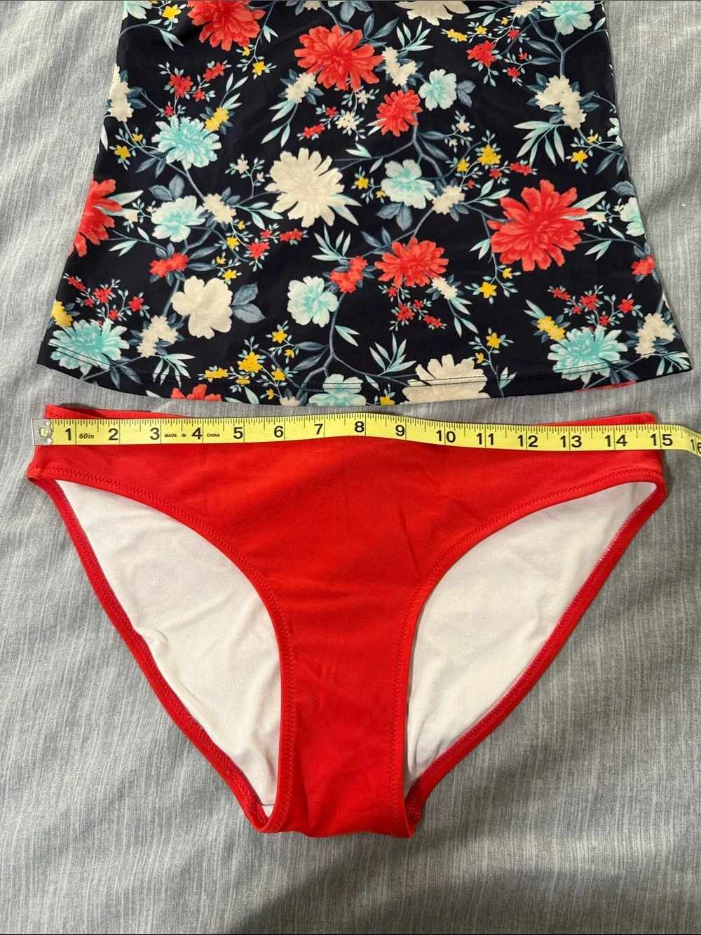 Women’s Floral Tankini Swim Set - Red Floral